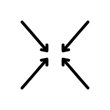 Siyah Taslak Vektör Resiminde Basit Doğrusal Ok Simgesi