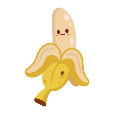 Tropikal Muz Meyve Elementinin Basit Düz Tasarımı