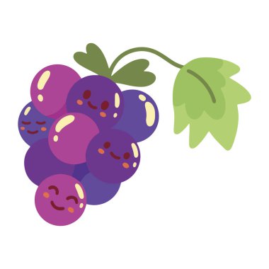 Temiz Düz Tasarımda Üzüm Vektörü Simgesi