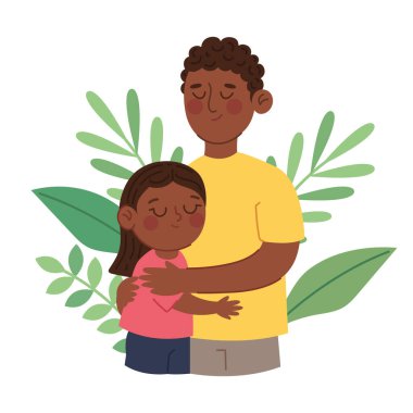 Sevecen Afro Baba ve Kızının Çiçek Elementleriyle Şefkatli Anı