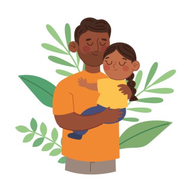 Sevecen Afro Baba ve Kızının Çiçek Elementleriyle Şefkatli Anı