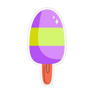 Parlak Yaz Renkleriyle Şirin Dondurma Çizimi