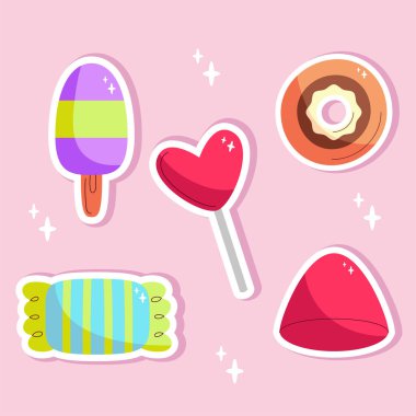 Donmuş Dondurma, Lolipop ve Donut Şekeri Simgeleri