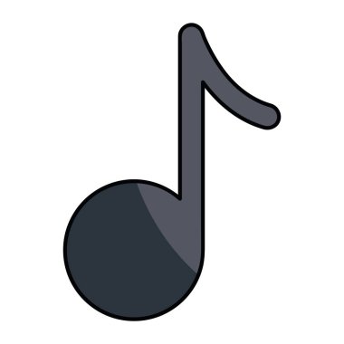 Minimalist Siyah ve Beyaz Müzik Sembol Tasarımı