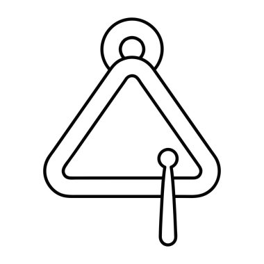 Müzik Eğitimi İçin Minimalist Metal Üçgen Aygıt Simgesi