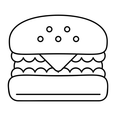 Fast Food Menüsü için Sulu Biftek Burger Çizimi