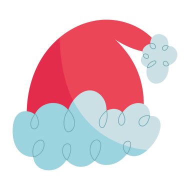 En Düşük Kırmızı Santa Cap Çizimi Düz Tasarım