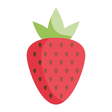 Taze Çilek Meyvesinin Basit ve Zarif Vektör İllüstrasyonu