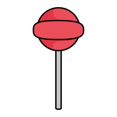 Bir Tatlı Lolipop Simgesinin Minimalist Şeker Tasarımı
