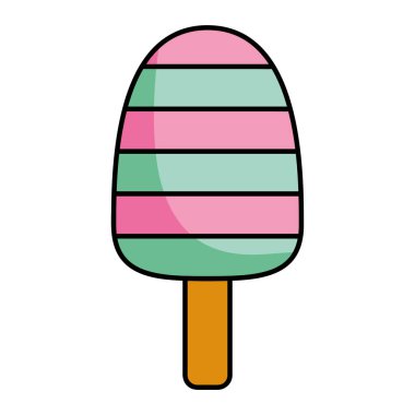 En Küçük Donmuş Tatlı Simgesi Parlak Düz Vektör Biçiminde