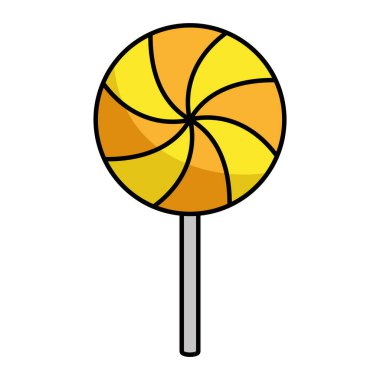 Bir Tatlı Lolipop Simgesinin Minimalist Şeker Tasarımı