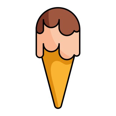 Minimalist Renkli Dondurma Konisi Çizimi