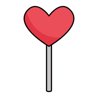 Bir Tatlı Lolipop Simgesinin Minimalist Şeker Tasarımı
