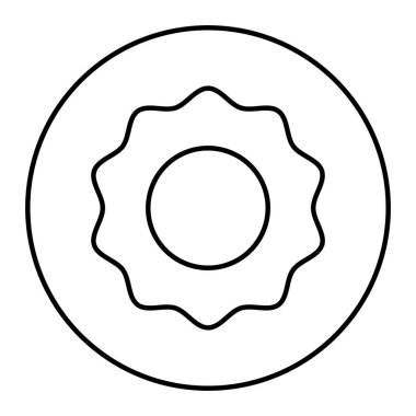 Şekerli Donut Çizgi Filmi Düz Tasarım Biçimli