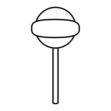 Bir Tatlı Lolipop Simgesinin Minimalist Şeker Tasarımı