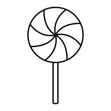 Bir Tatlı Lolipop Simgesinin Minimalist Şeker Tasarımı