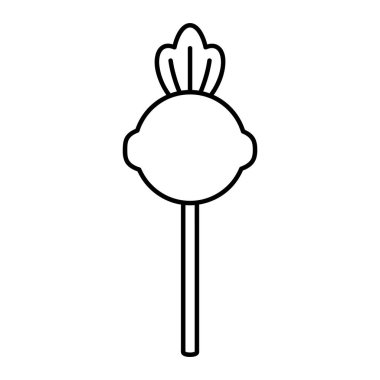 Bir Tatlı Lolipop Simgesinin Minimalist Şeker Tasarımı