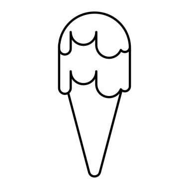 Minimalist Renkli Dondurma Konisi Çizimi