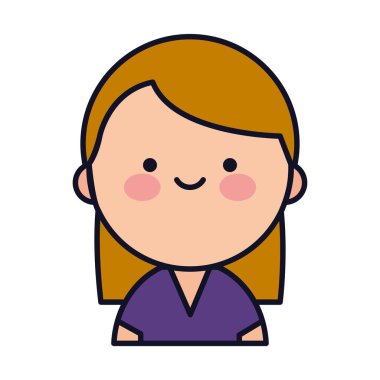 Düz stil ile Şirin Kadın Karakteri Çizimi