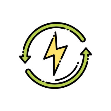 Yıldırımlı Dairesel Enerji Sembolü