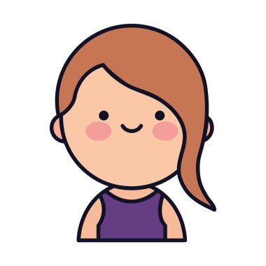 Düz stil ile Şirin Kadın Karakteri Çizimi