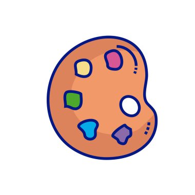 Bir Sanatçının Eğitimsel Kullanım İçin Resim Paleti Asgari Vektör İllüstrasyonu