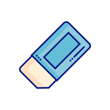 Eğitim Teması İçin Okul Silme Aracının Asgari Vektör İllüstrasyonu