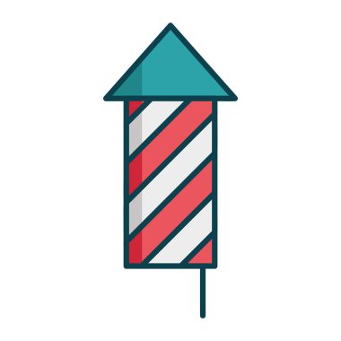 Flat Design for Festive Events 'da canlı havai fişek tasarımı