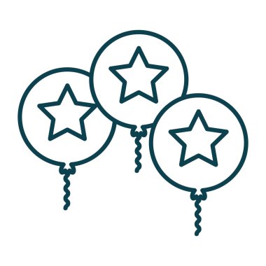 Bağımsızlık Günü Olayları İçin Renkli Vatansever Balon Simgesi