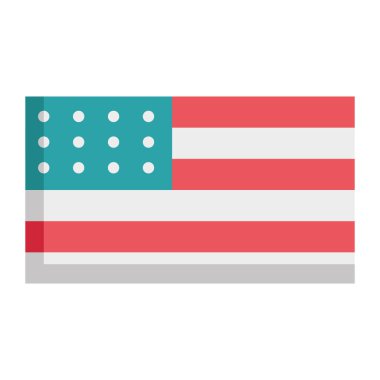 Minimalist Vatansever ABD Grafikler Bayrağı İllüstrasyonu