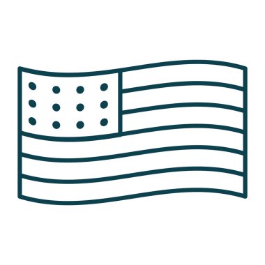 Minimalist Vatansever ABD Grafikler Bayrağı İllüstrasyonu