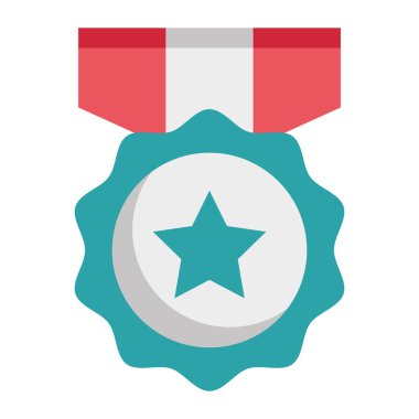 Modern Düz Tasarım 'da Vatansever Amerikan Madalya Vektörü Belirlendi