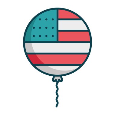 Bağımsızlık Günü Olayları İçin Renkli Vatansever Balon Simgesi