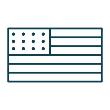 Minimalist Vatansever ABD Grafikler Bayrağı İllüstrasyonu