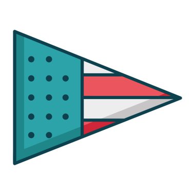 Minimalist Vatansever ABD Grafikler Bayrağı İllüstrasyonu