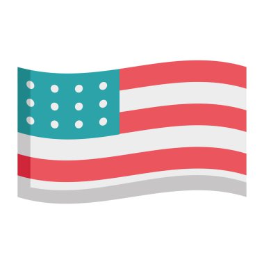 Minimalist Vatansever ABD Grafikler Bayrağı İllüstrasyonu