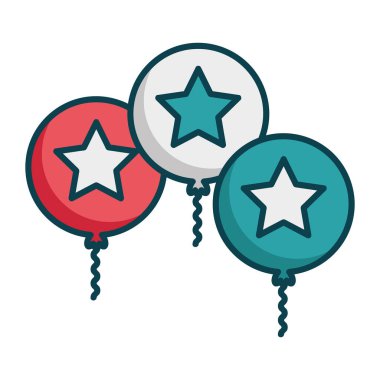 Bağımsızlık Günü Olayları İçin Renkli Vatansever Balon Simgesi