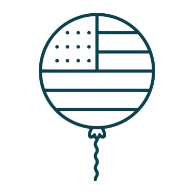 Bağımsızlık Günü Olayları İçin Renkli Vatansever Balon Simgesi