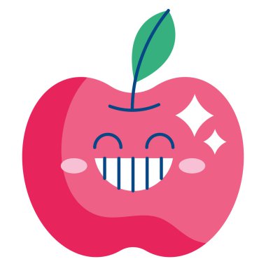 Lezzetli Elma Meyvesi Düz Çizim