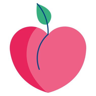 Düz Tasarım Şeftali Vektörü Elementi