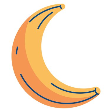 Tropikal Muz Meyve Elementinin Basit Düz Tasarımı