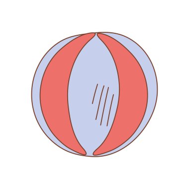 Kırmızı ve Mavi Plaj Balosu Doodle Simgesi