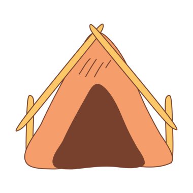 Kamp Çadırı İzole Edilmiş Doodle Simgesi