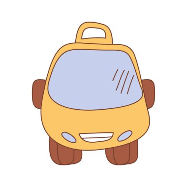 İzole edilmiş Sarı Taksi Ulaşım Kılavuzu Simgesi