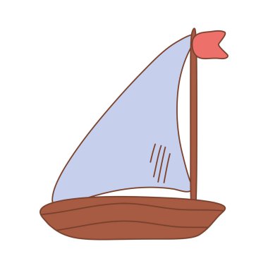 İzole edilmiş Yelkenli Taşımacılık Doodle Simgesi