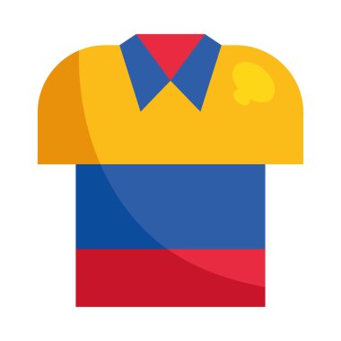 Düz Biçimli Renkli Kolombiya Bayrak Gömleği