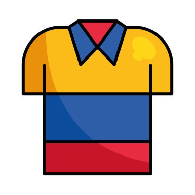 Düz Biçimli Renkli Kolombiya Bayrak Gömleği