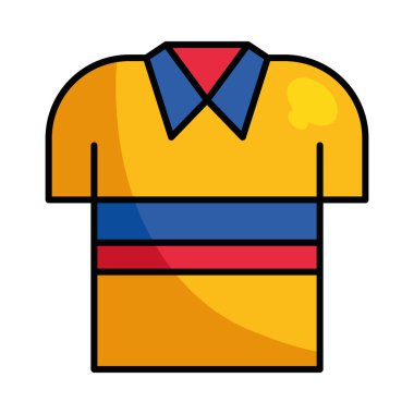 Düz Biçimli Renkli Kolombiya Bayrak Gömleği