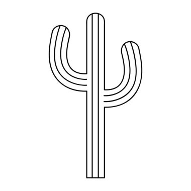 Düz Tarzlı Botanik Çöl Bitki Çizimi