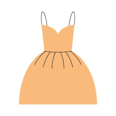 Moda Şık Elbise Düz Çizim